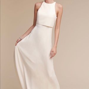 Jill Jill Stuart Ivory Crepe Maxi Gown